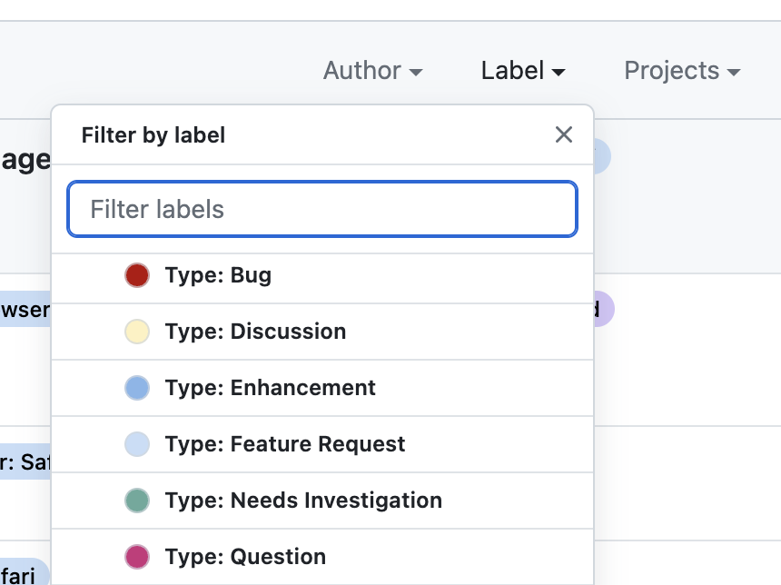 Build the Github Issue Filter component