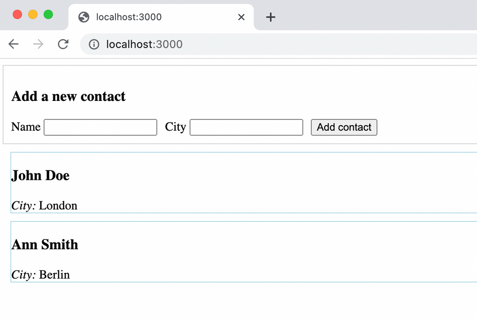 Create a simple Contact Book app