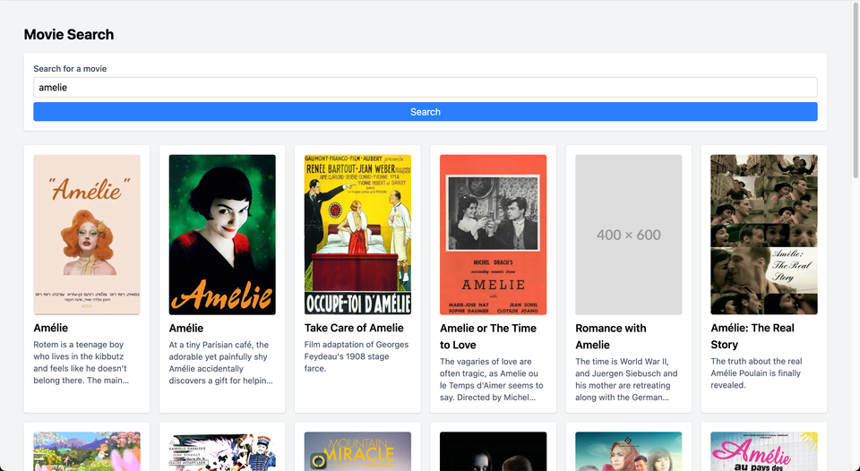 Create a movie search page